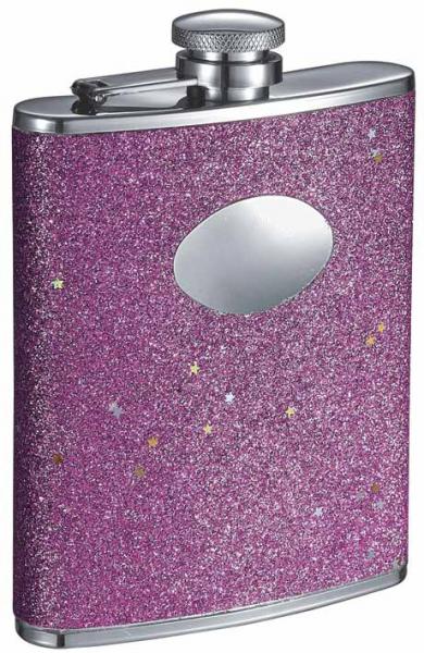 Visol Carolina Purple Glitter Flask for Women - 6oz