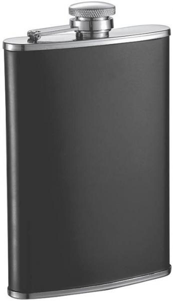 Visol Marcel Matte Black Stainless Steel Liquor Flask - 8 oz