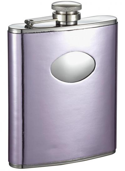 Visol Thistle Light Purple Leatherette Stainless Steel Hip Flask - 6oz