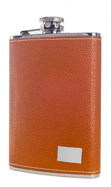 Visol Wrangler Brown Leather Liquor Flask - 8oz