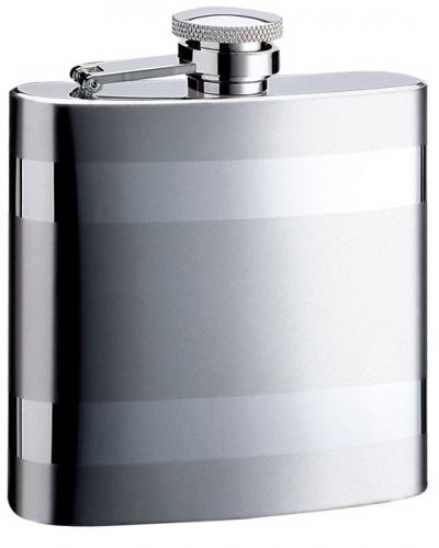 Visol Duo Striped Two-Tone Stainless Steel Hip Flask - 8 oz
