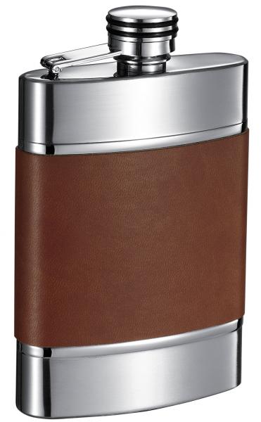 Visol Wickeln Brown Leather Liquor Flask - 6 oz