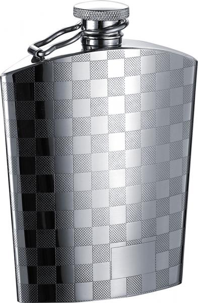 Visol Checkmate Stainless Steel Hip Flask - 5oz