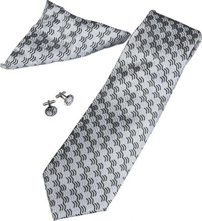 Tristan Swirl Pattern Tie, Cufflinks and Pocket Square Gift Set