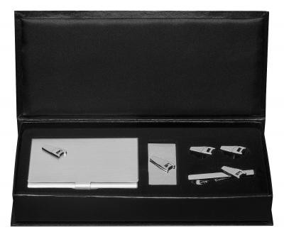 Saw Business Card Case, Money Clip, Cufflinks and Tie Bar Gift Set
