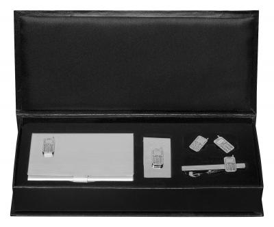 Cellphone Business Card Case, Money Clip, Cufflinks and Tie Bar Gift Set