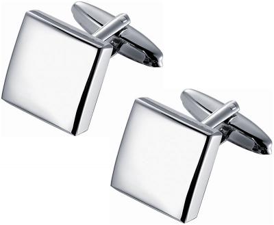 Classic Square Polished Stainless Steel Cufflinks