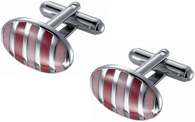 Oval Light and Dark Pink Enamel Cufflinks