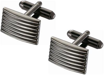 Titanium Cufflinks with Horizontal Stripes