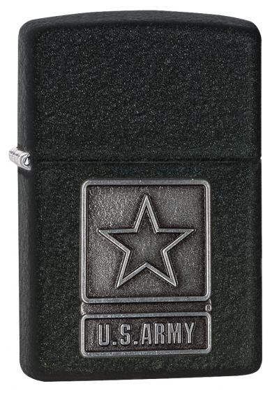 Zippo 1941 US Army Pewter Emblem black crackle Windproof Lighter