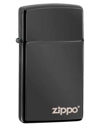 Zippo Ebony Logo Lighter