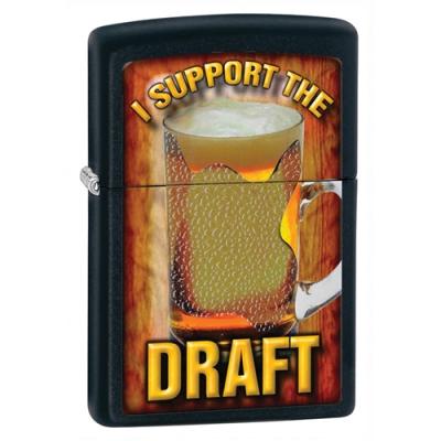 Zippo Support the Draft Black Matte Lighter