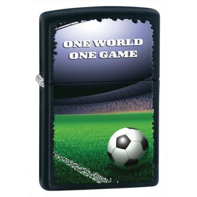 Zippo Soccer in Stadium Black Matte Lighter