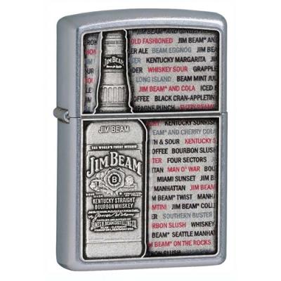 Zippo Jim Beam Bottle Emblem Street Chrome Lighter