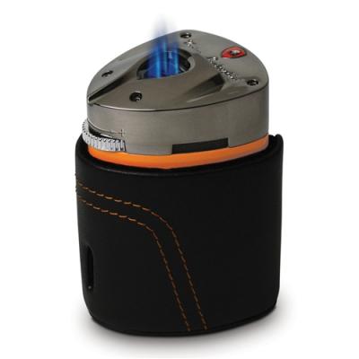 Tonino Lamborghini Mugello Orange Triple Torch Table Lighter with Leather Case