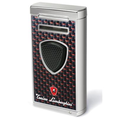 Tonino Lamborghini Pergusa Black And Red Carbon Fiber Torch Flame Lighter