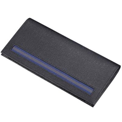 Caseti Randolph Ribbed Black Leather Long Wallet