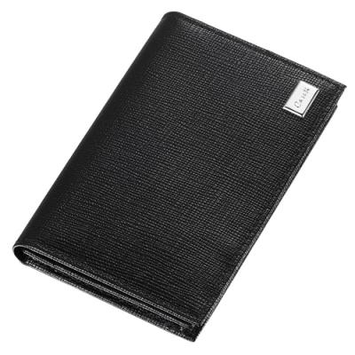 Caseti Lilah Black Leather Weave Pattern Business Card Holder