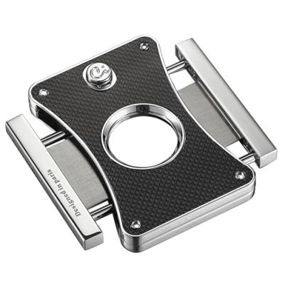 Caseti Dion Black Carbon Fiber Double Guillotine Cigar Cutter