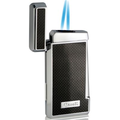 Caseti Tyros Carbon Fiber Double Torch Flame Cigar Lighter