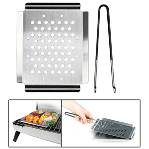 Kuuma Premium Fish & Veggie Tray w/Removable Handle - Stainless Steel