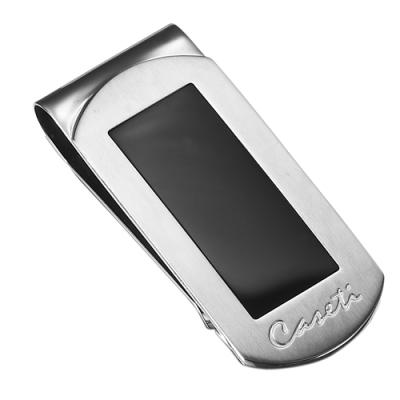 Caseti Tye Stainless Steel and Black Onyx Money Clip