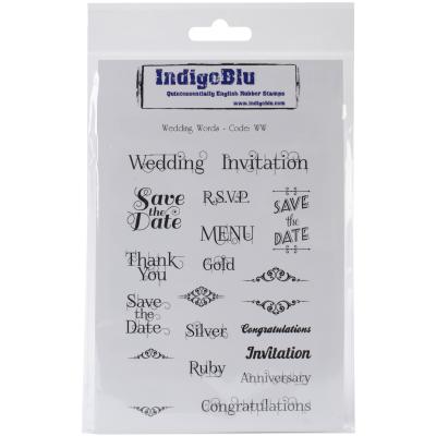 IndigoBlu Cling Mounted Stamp 7'X5'-Wedding Words
