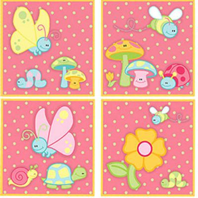 April Showers - Flower and Bugs - Peel & Stick Wall Stickers