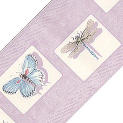 Lavender Purple Bugs Wallpaper Accent Border Roll