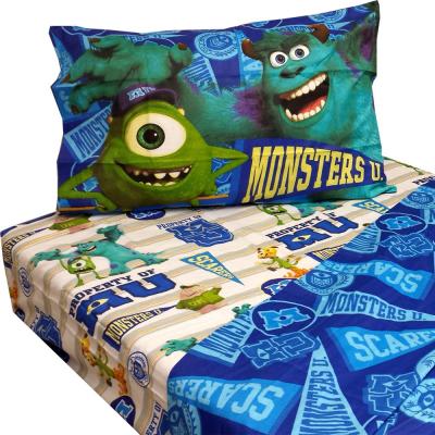 Monsters U Twin Sheet Set 3pc Scare Pennant Bed Accessories