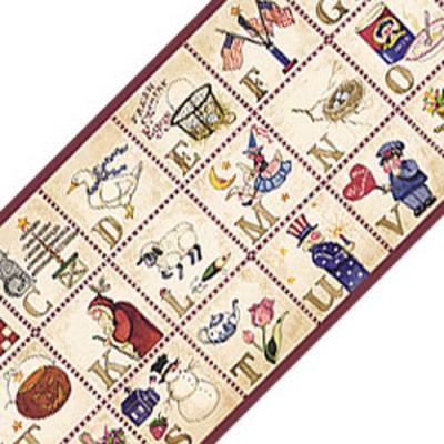 Country Alphabet Prepasted Wallpaper Border Accent Roll