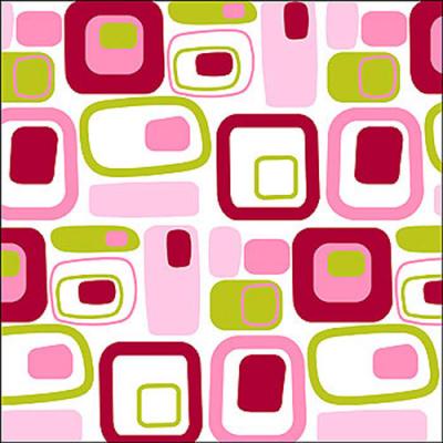 Retro Pink Square Self-Stick 5pc Wall Accent Stickers