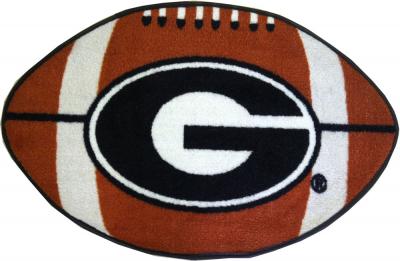 NCAA Georgia Bulldogs Football Shaped Rug