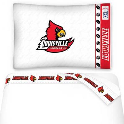NCAA Louisville Cardinals Sheet Set College Football Bedding