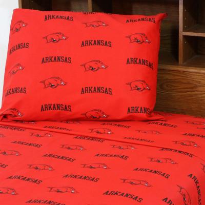 Arkansas Razorbacks Bed Sheet Set Collegiate Red Bedding