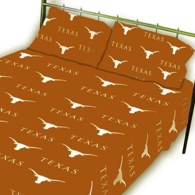 Texas Longhorns Bed Sheets Collegiate Orange Cotton Bedding