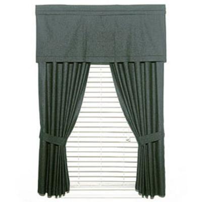 2pc Solid Black Denim Window Drapery Panel Curtain Set