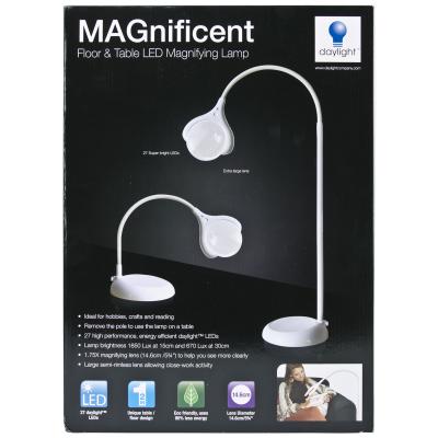 Daylight MAGnificent Floor/Table LED Magnifying Lamp-White