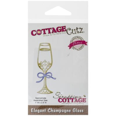 CottageCutz Elites Die-Elegant Champagne Glass 1'X2.5'