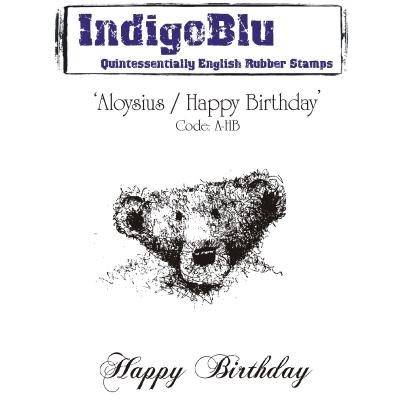 IndigoBlu Cling Mounted Stamp 5X7'-Aloysius/Happy Birthday