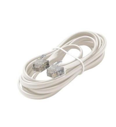 4C 15 White Modular Line Cord