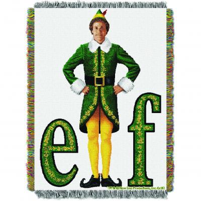 Elf Movie Pose Licensed Holiday 48'x 60' Woven Tapestry Throw  by The Northwest Company