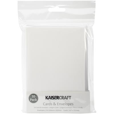 Kaisercraft C6 Cards W/Envelopes 4.5'X6.25' 10/Pkg-White