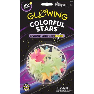 Glow-In-The-Dark Star Packs-Colorful Stars 50/Pkg
