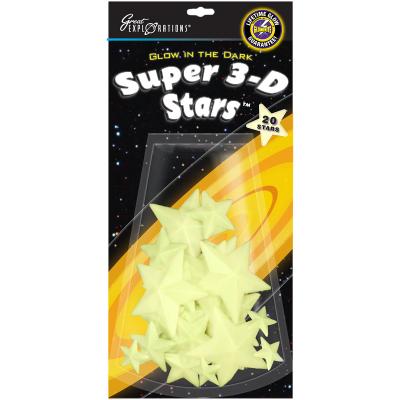 Glow-In-The-Dark Star Packs-Super 3D Stars 20/Pkg