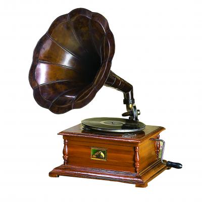 27inin Working Gramophone With Antique Brass Horn