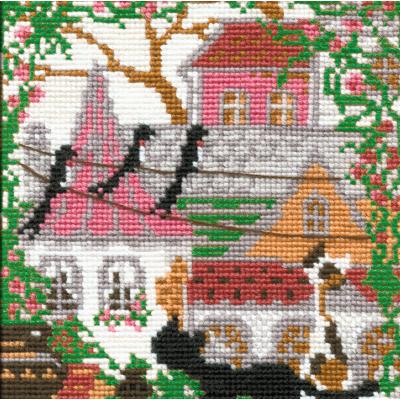 RIOLIS Counted Cross Stitch Kit 5'X5'-City & Cats Summer (15 Count)
