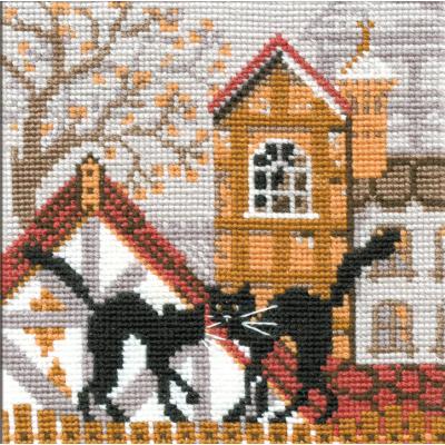 RIOLIS Counted Cross Stitch Kit 5'X5'-City & Cats Autumn (15 Count)