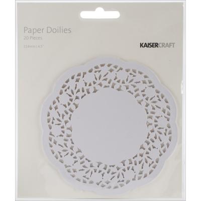 Paper Doilies-4.5' Round White 20/Pkg