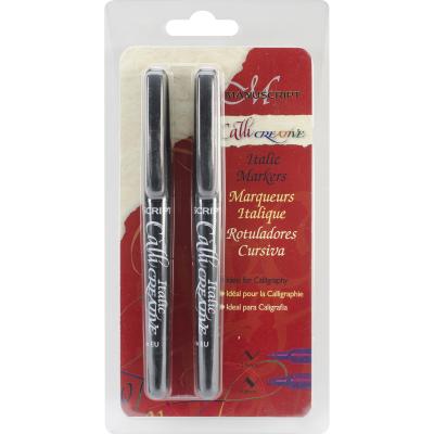 Manuscript CalliCreative Markers 2.5mm & 4.8mm 2/Pkg-Black